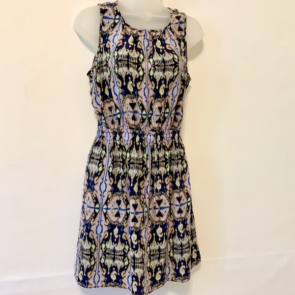 Tibi 100% Silk Sleeveless Blue Purple Casual Summer Dress Size 2 - Picture 3 of 11